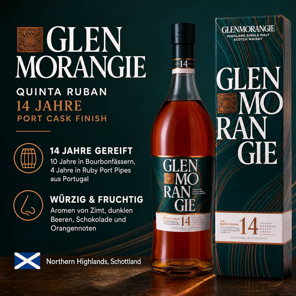 Glenmorangie Quinta Ruban 14 Jahre Port Cask finish 0,70 Liter/ 46.0% vol Produktbild