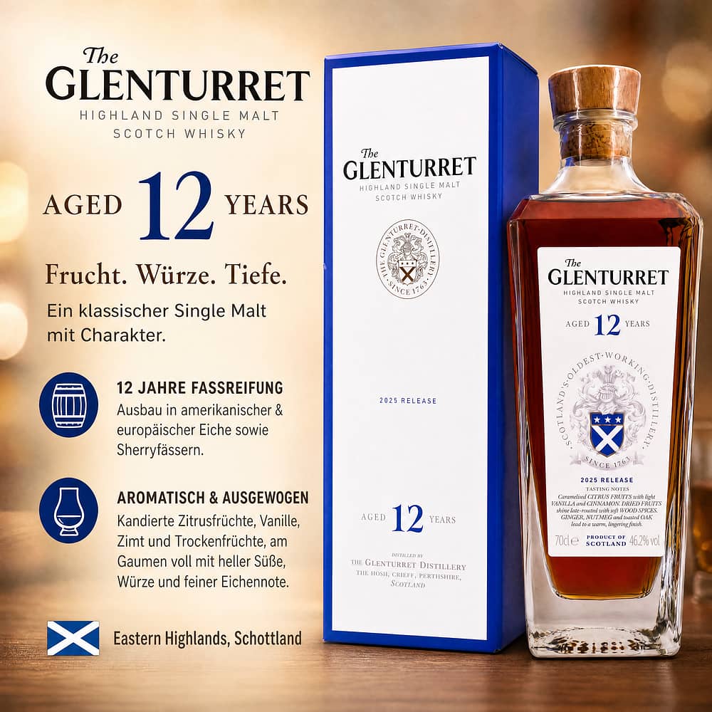 Glenturret 12 Jahre 0,70 Liter/ 46.2% vol Produktbild