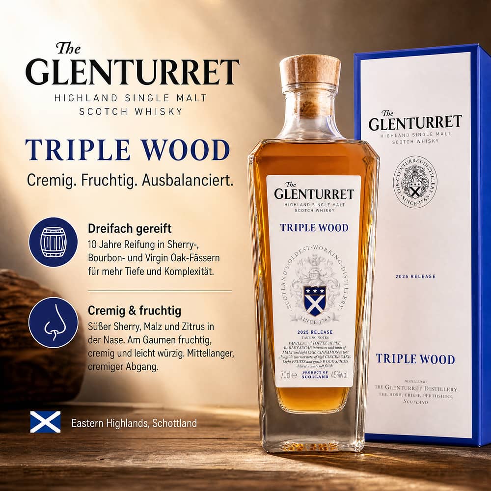Glenturret Triple Wood 0,70 Liter/ 45.0% vol Produktbild