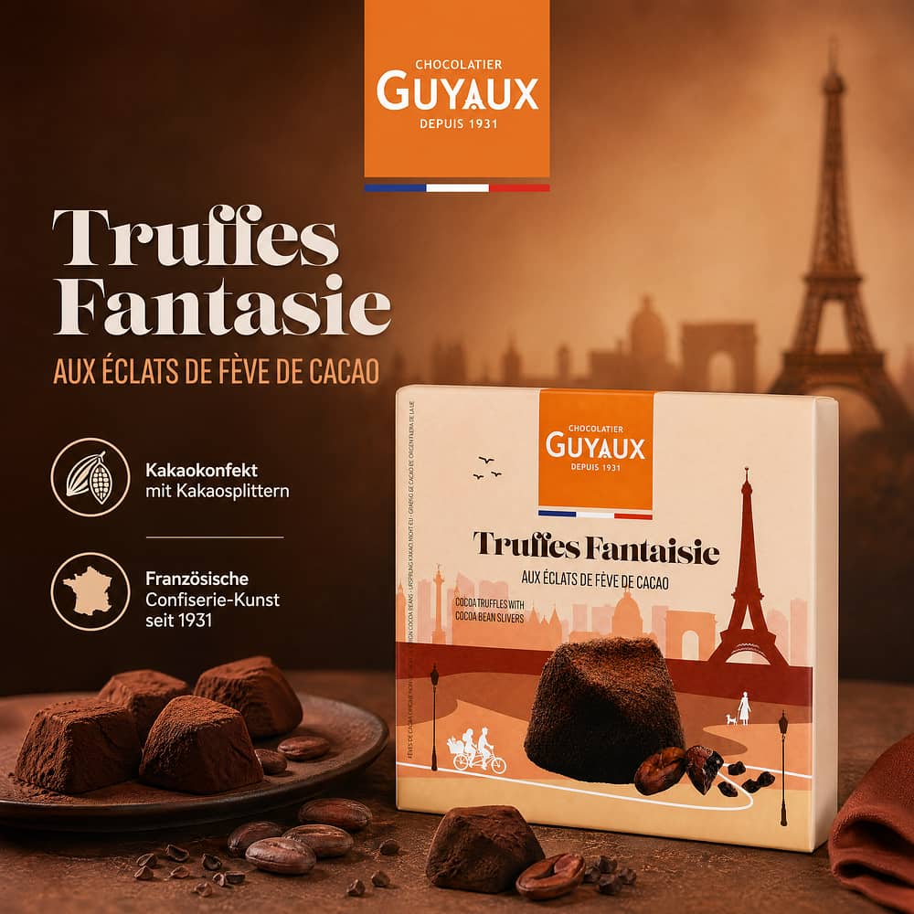Guyaux Kakaokonfekt mit Kakaosplittern 250 Gramm Produktbild