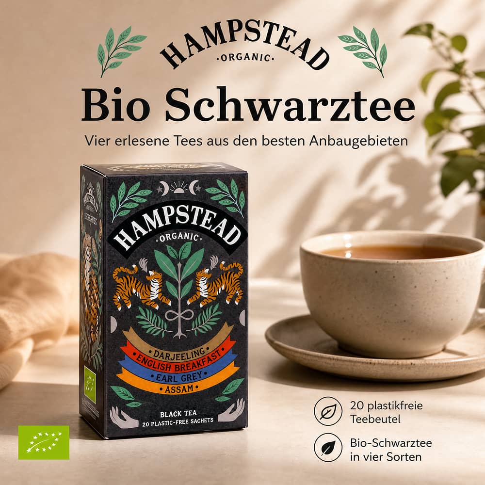 Hampstead Tea BIO Organic Black Tea Selection 20 Teebeutel 40 Gramm Produktbild