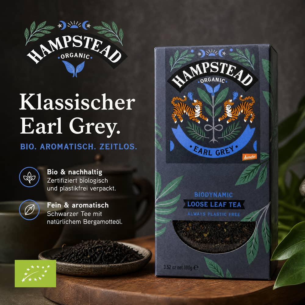 Hampstead Tea BIO Organic Earl Grey loser Tee 100 Gramm Produktbild