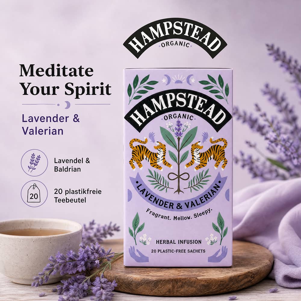 Hampstead Tea Meditate your Spirit Lavender & Valerian 20 Teeebeutel 20 Gramm Produktbild