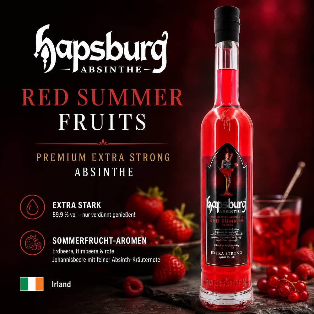 Hapsburg Absinthe Premium Extra Strong Red Summer Fruits 0,50 Liter/ 89.9% vol Produktbild