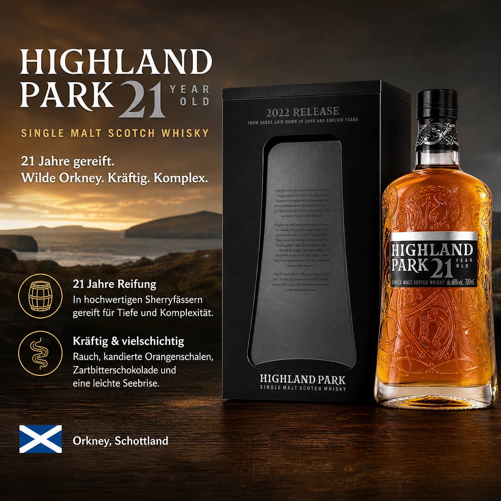 Highland Park 21 Jahre 0,70 Liter/ 46.0% vol Produktbild