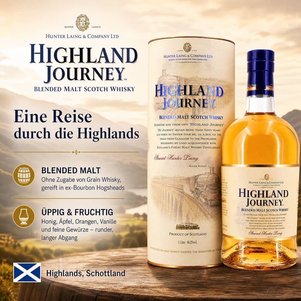 Hunter Laing & Co.Ltd Highland Journey Literflasche 1 Liter/ 46.2% vol Produktbild