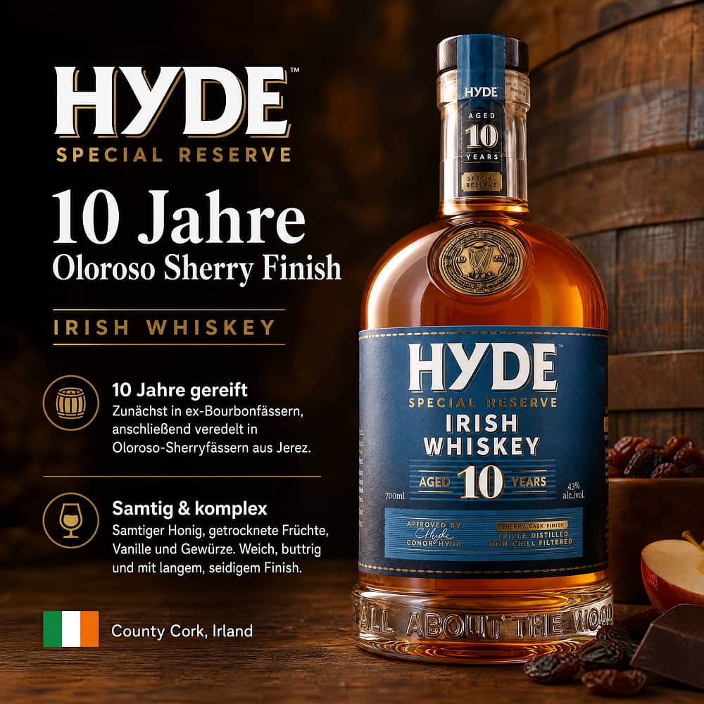 Hyde 10 Jahre Oloroso Sherry Finish 0,70 Liter/ 43.0% vol Produktbild