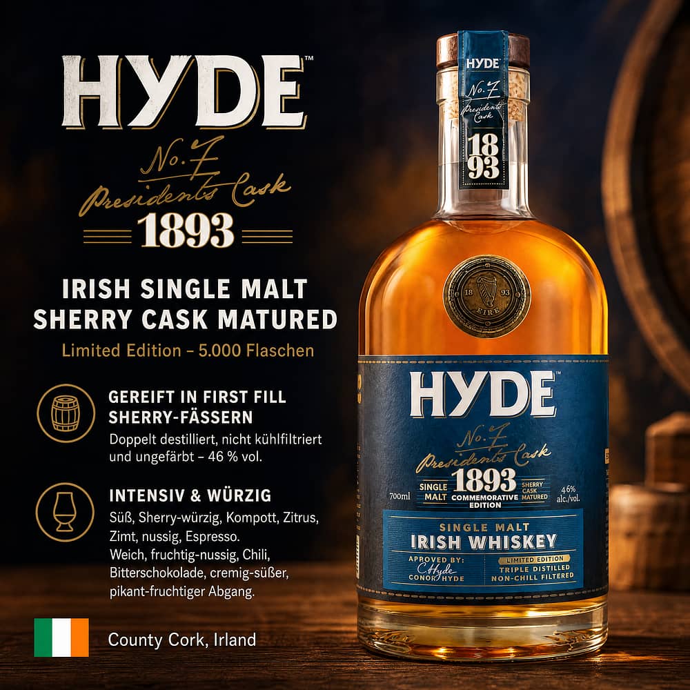 Hyde No. 7 Single Malt Presidents Cask Sherry Casks Matured 0,70 Liter/ 46.0% vol Produktbild