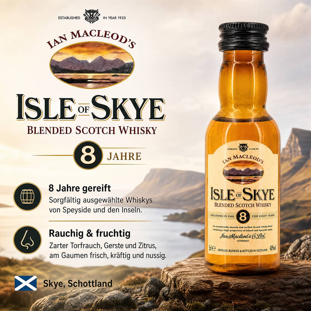 Ian Macleod 8 Jahre Isle of Skye PET-Flasche 0,050 Liter/ 40.0% vol Produktbild