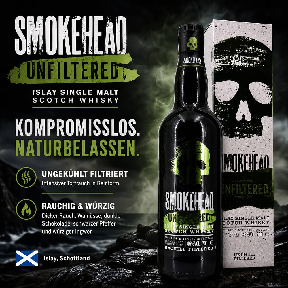 Ian Macleod Smokehead Unfiltered 0,70 Liter/ 46.0% vol Produktbild