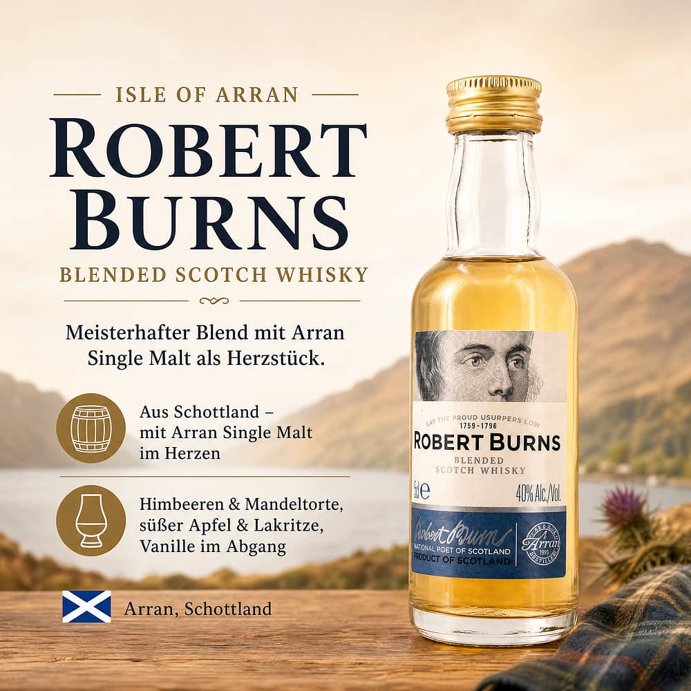 Isle of Arran Robert Burns Blend Miniatur 0,050 Liter/ 40.0% vol Produktbild