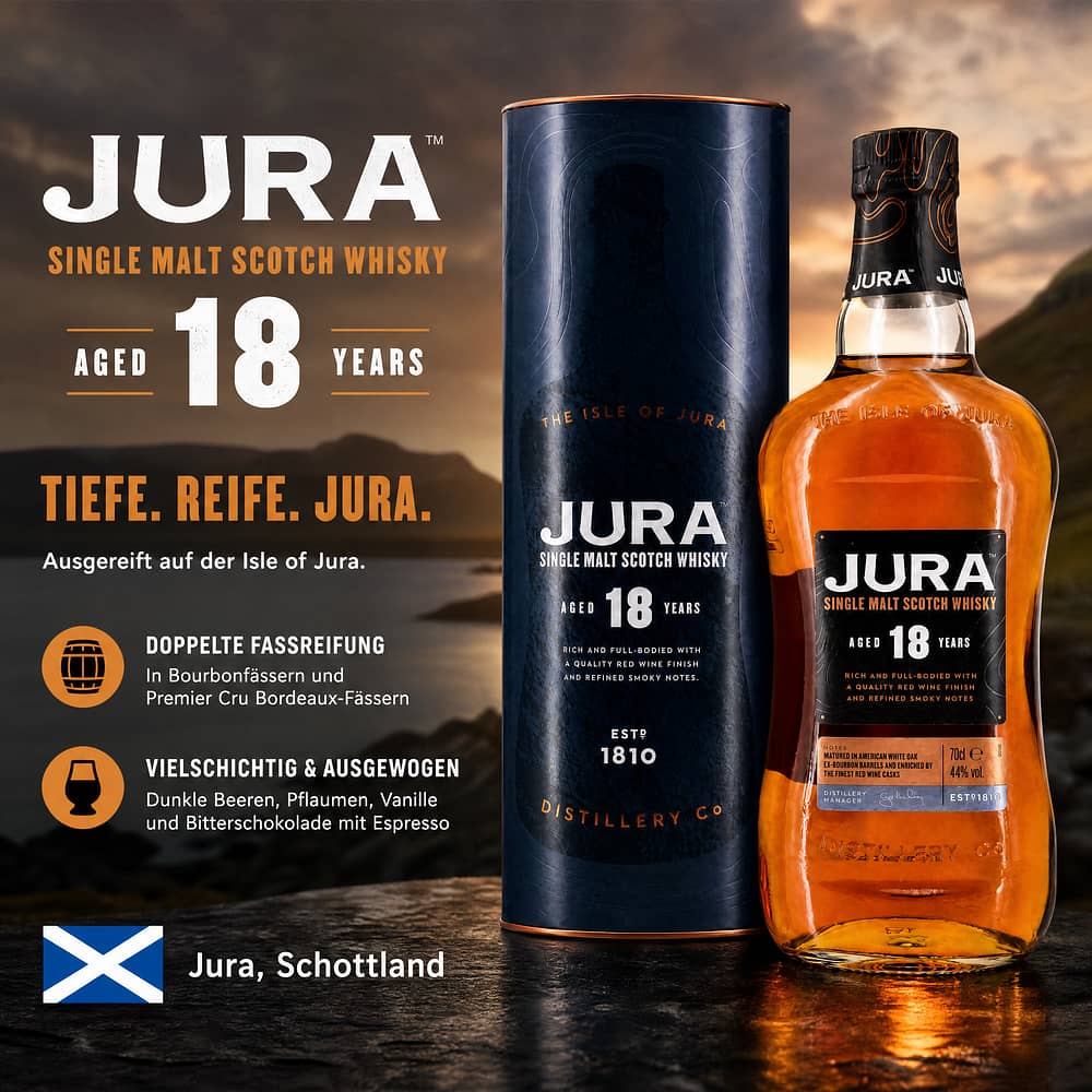 Isle of Jura 18 Jahre 0,70 Liter/ 44.0% vol Produktbild