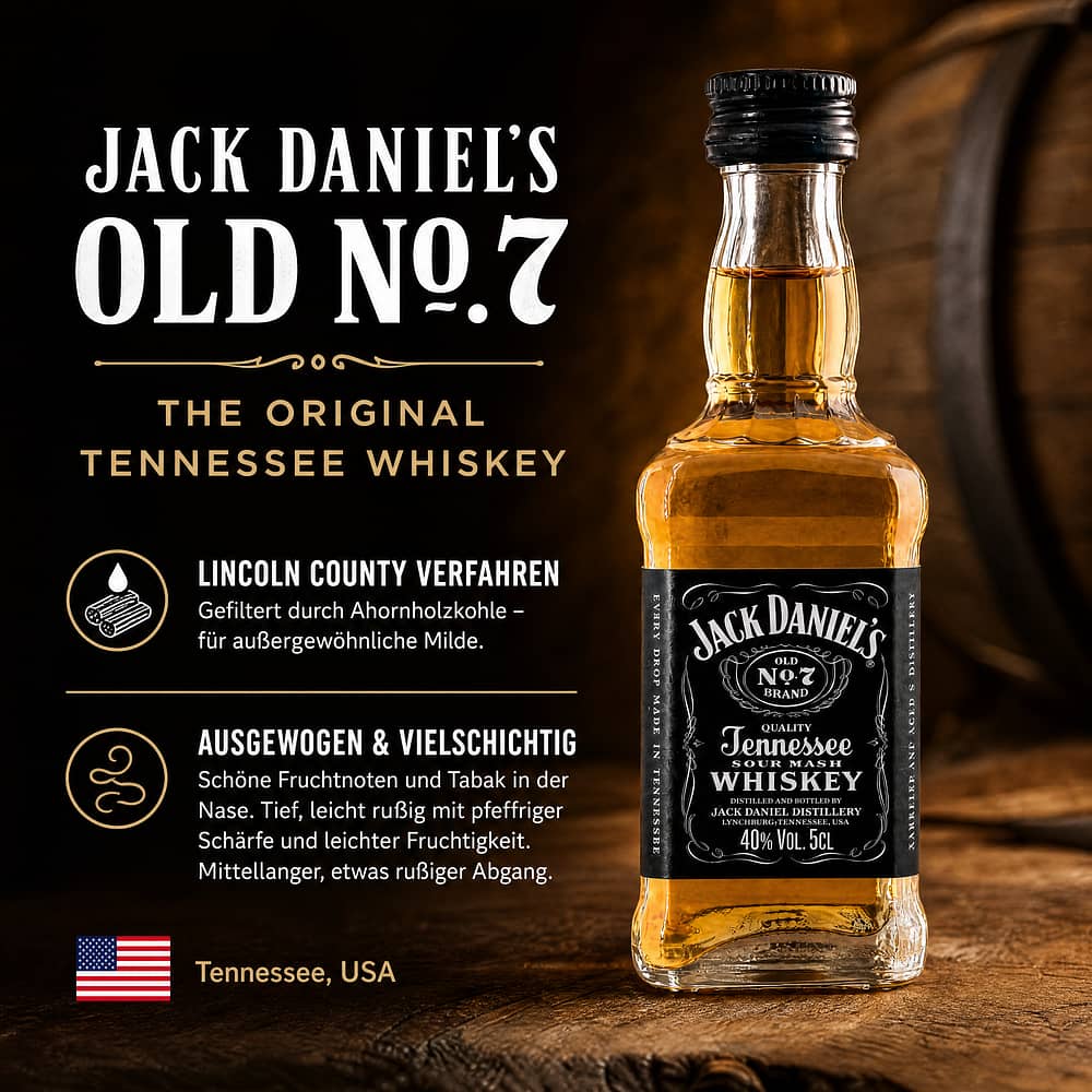 Jack Daniels Old No.7 0,050 Liter/ 40.0% vol Produktbild