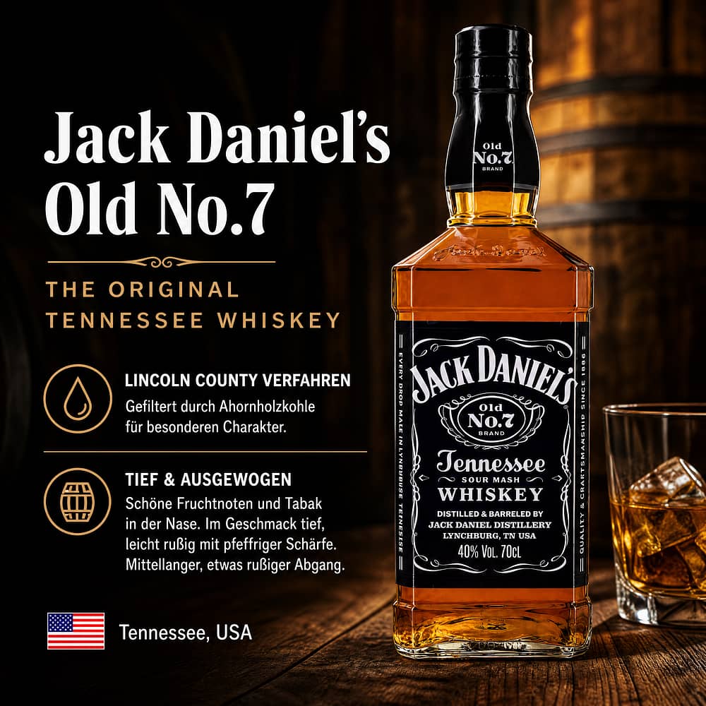 Jack Daniels Old No.7 0,70 Liter/ 40.0% vol Produktbild