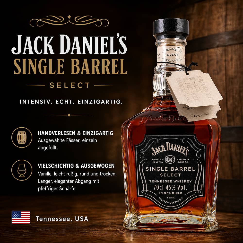 Jack Daniels Single Barrel 0,70 Liter/ 45.0% vol Produktbild