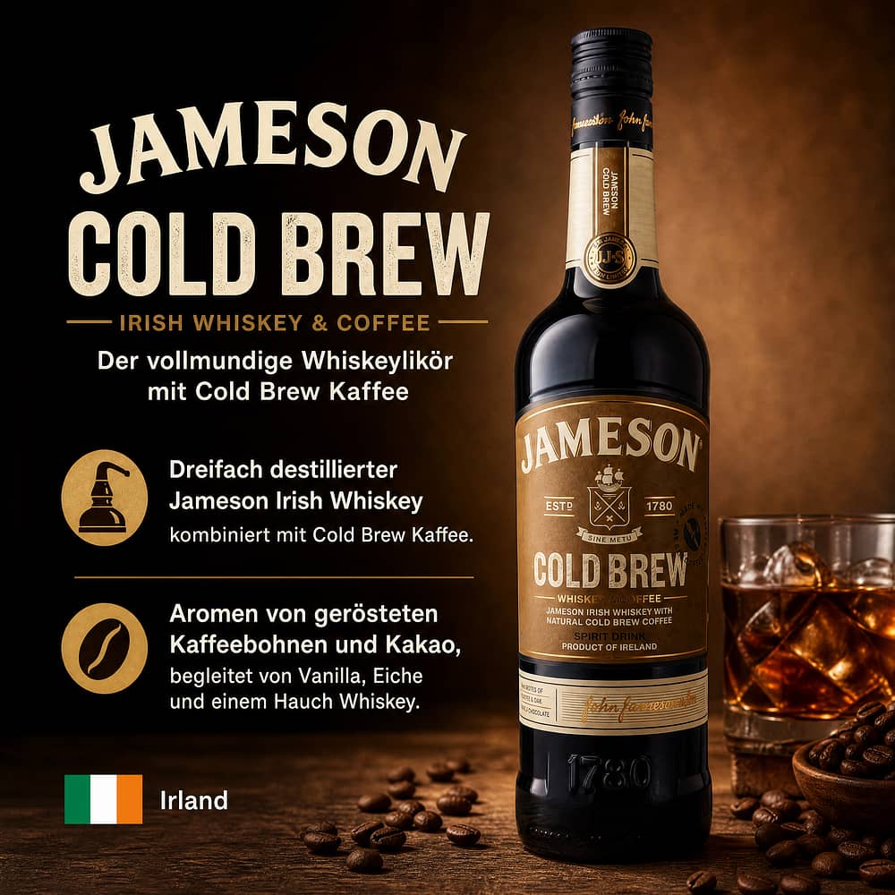 Jameson Cold Brew Whiskeylikör 0,70 Liter/ 30.0% vol Produktbild