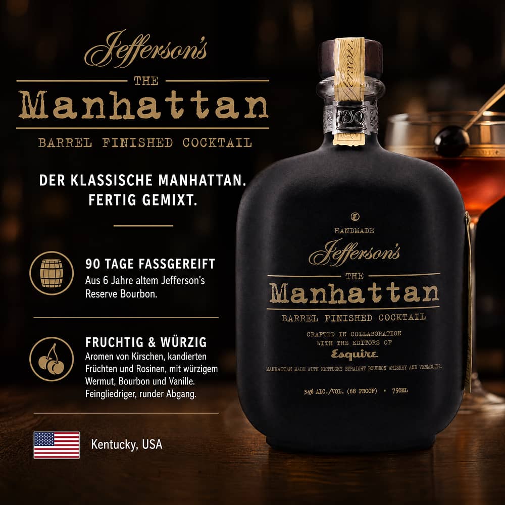 Jefferson's Manhattan 0,70 Liter/ 34.0% vol Produktbild