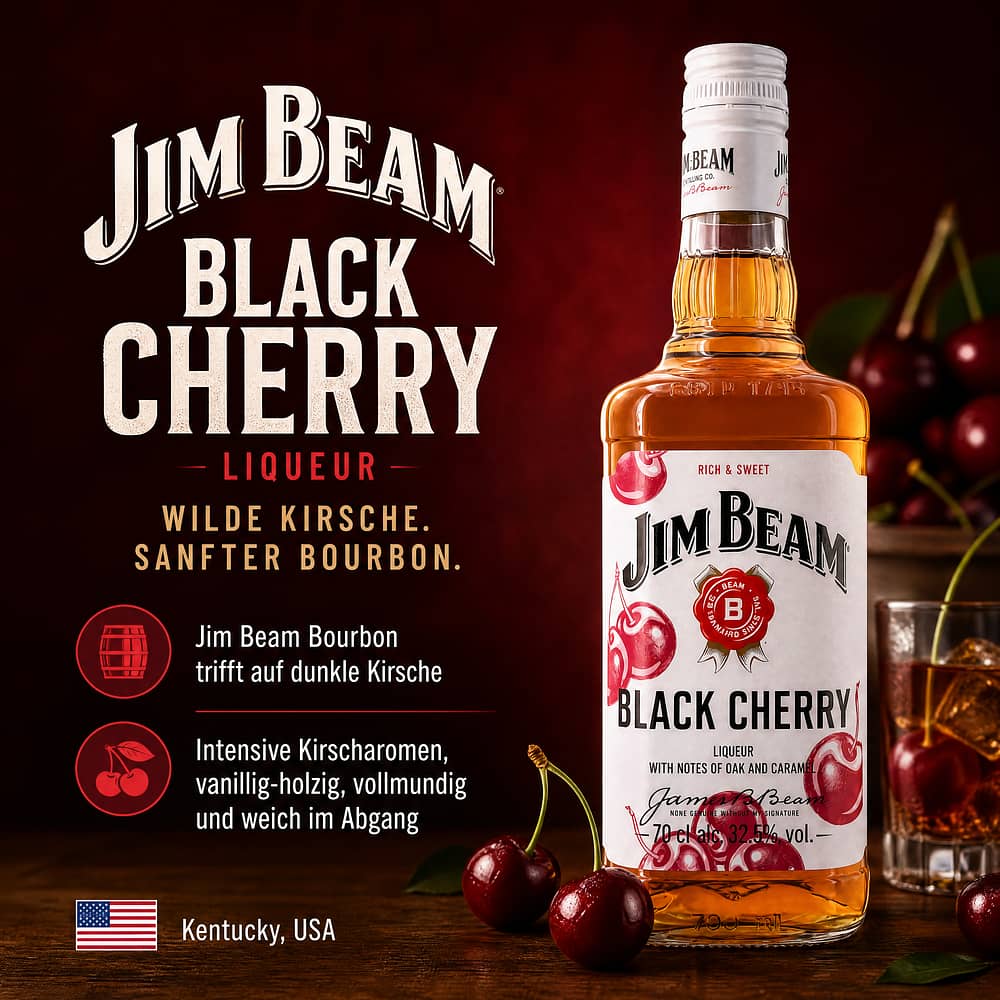Jim Beam Black Cherry Liqueur 0,70 Liter/ 32.5% vol Produktbild