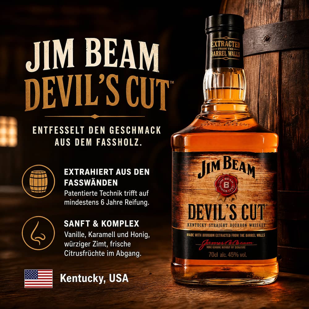 Jim Beam Devil`s Cut 0,70 Liter/ 45.0% vol Produktbild