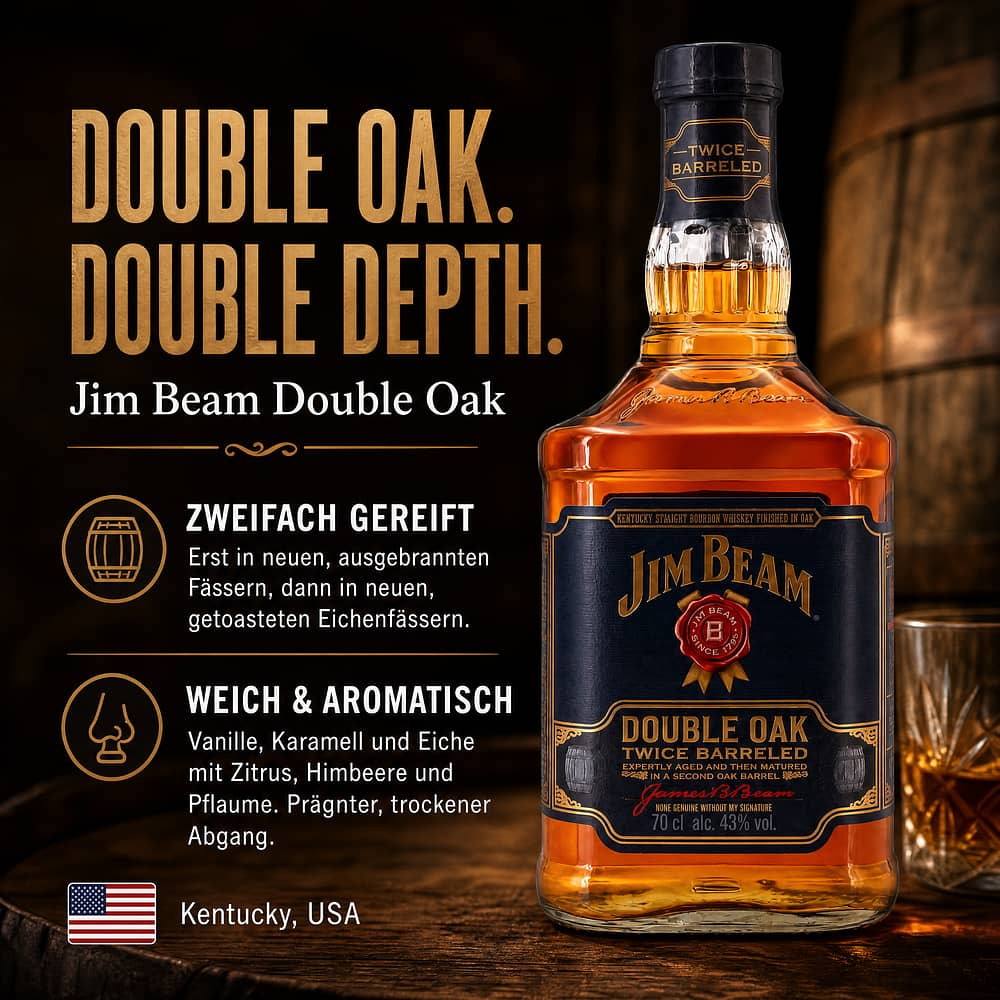 Jim Beam Double Oak 0,70 Liter/ 43.0% vol Produktbild