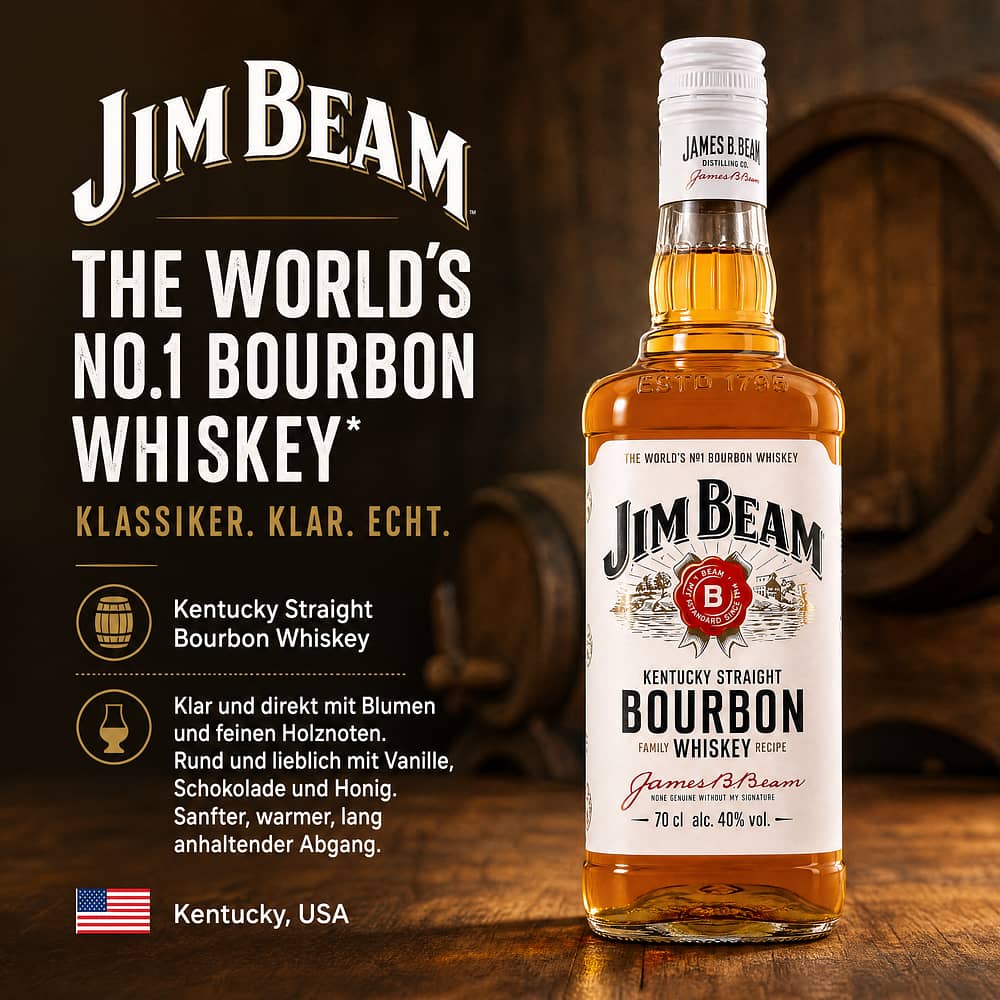 Jim Beam White Label 0,70 Liter/ 40.0% vol Produktbild