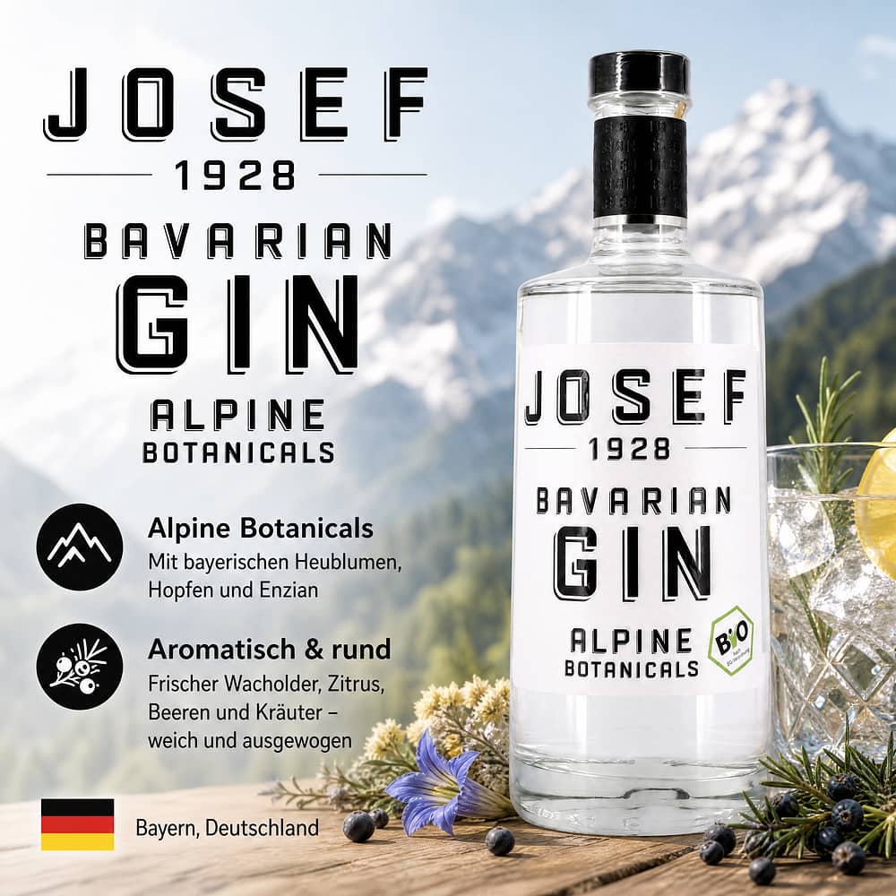 Josef-Gin Alpine Botanicals Bavarian Gin 0,50 Liter/ 42.0% vol Produktbild
