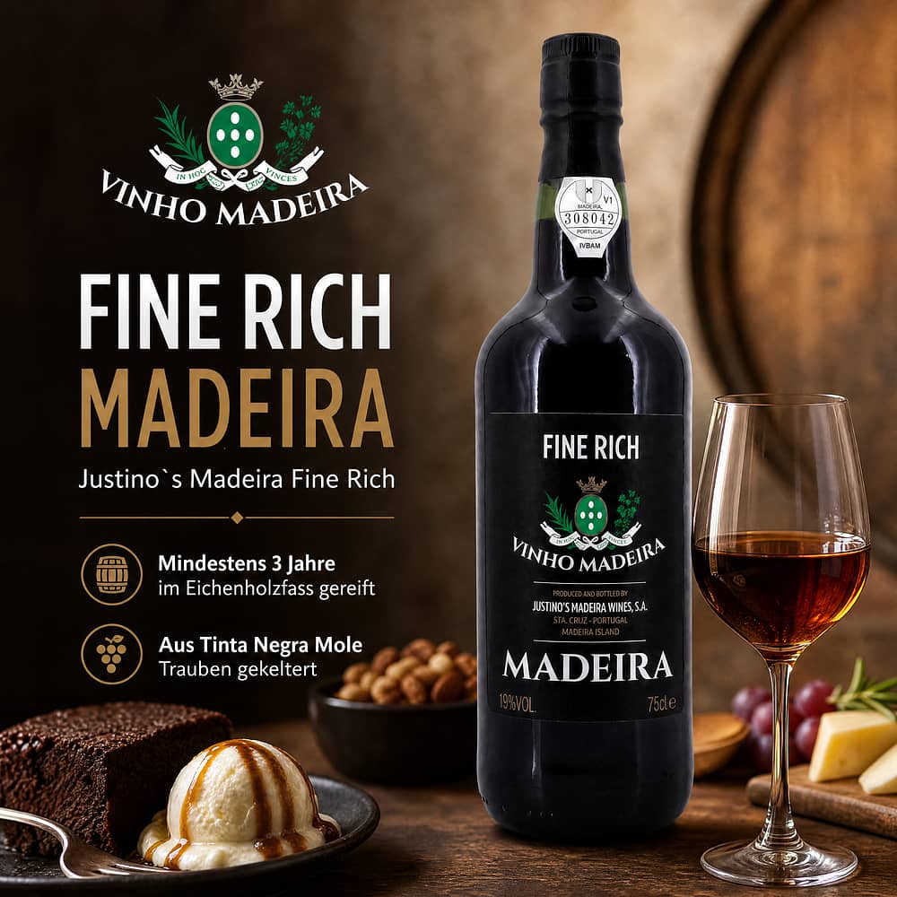 Justino`s Madeira Fine Rich 0,750 Liter/ 19.0% vol Produktbild