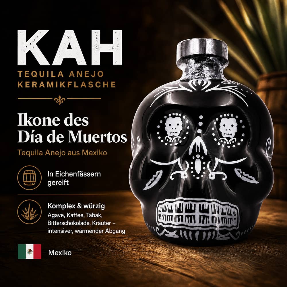 KAH Tequila Anejo Keramikflasche 0,70 Liter/ 40.0% vol Produktbild