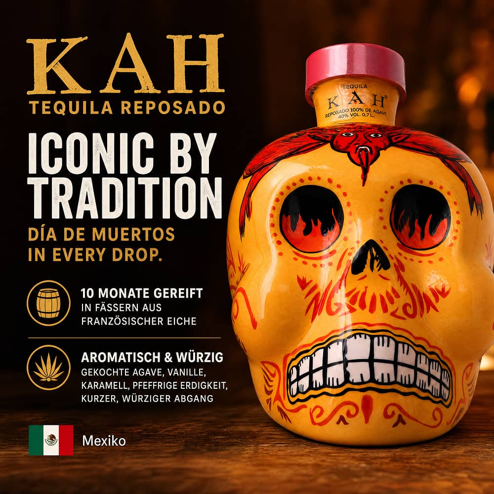 KAH Tequila Reposado Keramikflasche 0,70 Liter/ 40.0% vol Produktbild