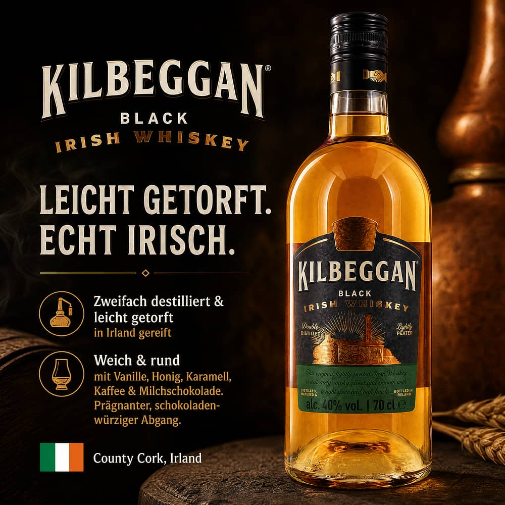 Kilbeggan Black Irish Whiskey 0,70 Liter/ 40.0% vol Produktbild