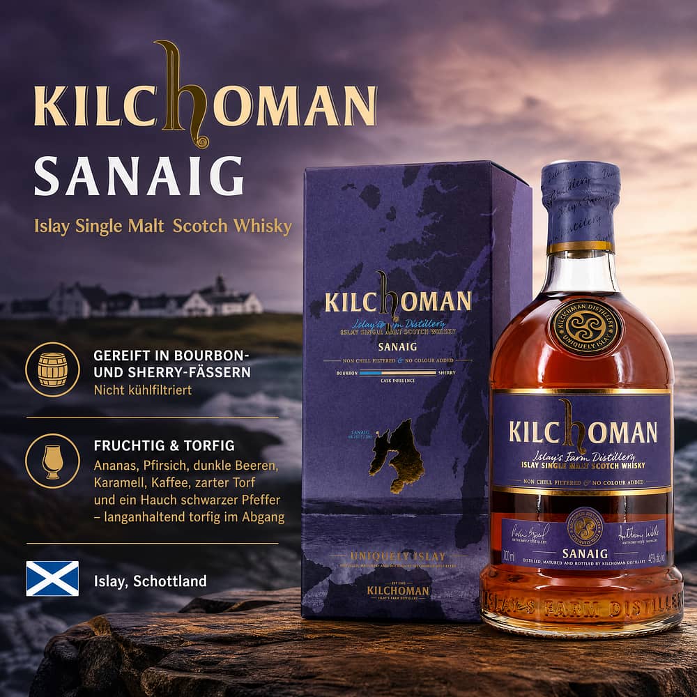 Kilchoman Sanaig 0,70 Liter/ 46.0% vol Produktbild