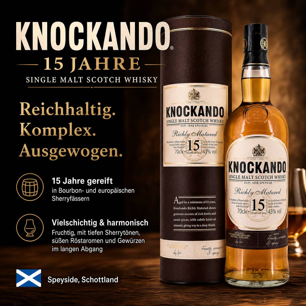 Knockando 15 Jahre 0,70 Liter/ 43.0% vol Produktbild