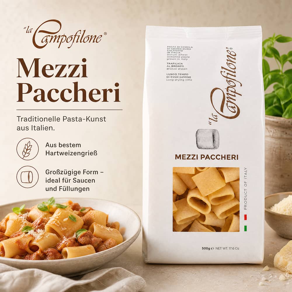 La Campofilone Mezzi Paccheri 500 Gramm Produktbild
