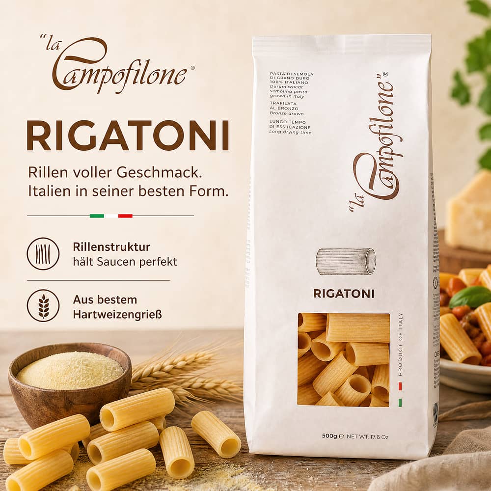 La Campofilone Rigatoni 500 Gramm Produktbild