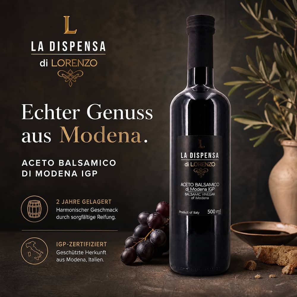 La Dispensa di Lorenzo Aceto Balsamico di Modena IPG 2 Jahre gelagert 0,50 Liter Produktbild
