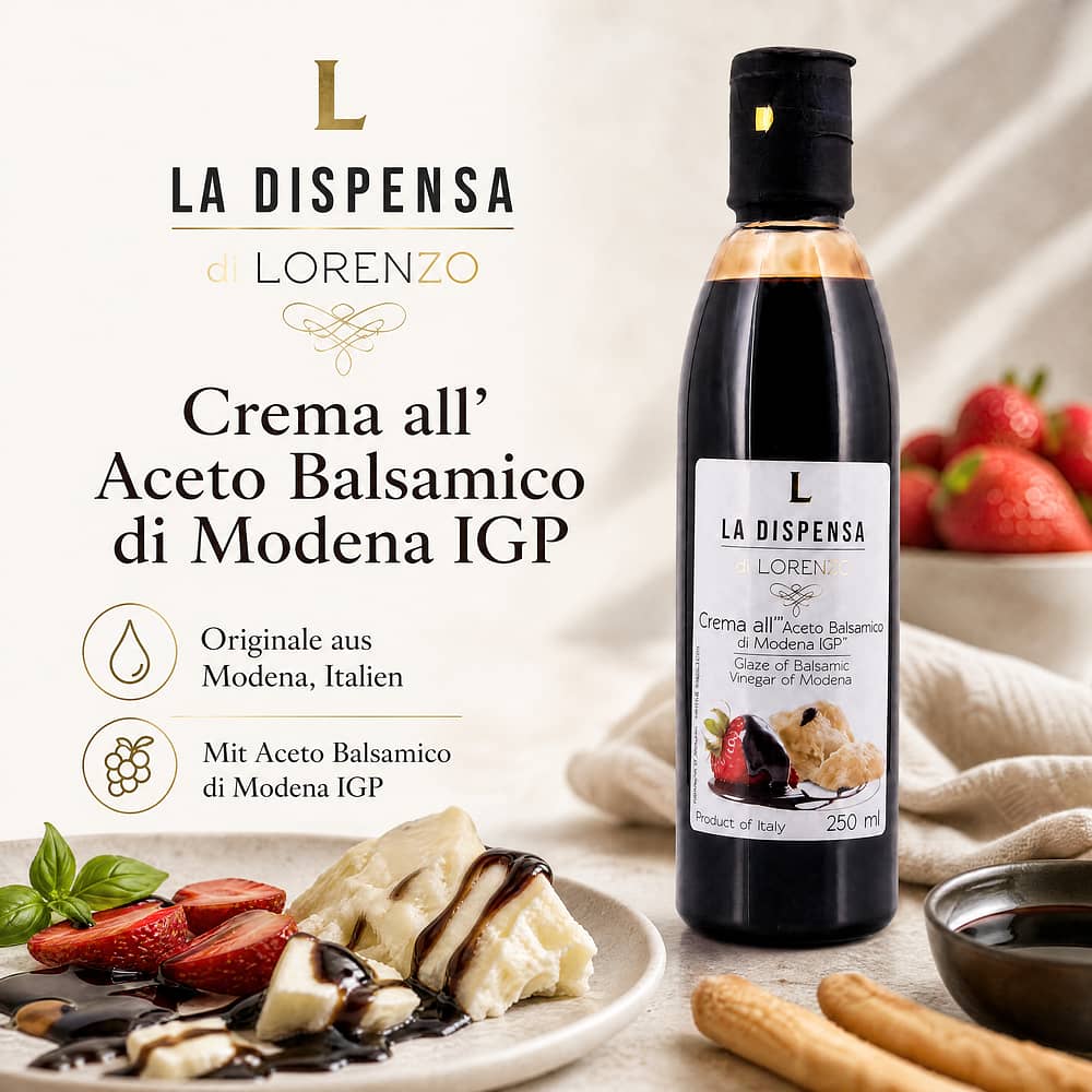 La Dispensa di Lorenzo Crema all 'Aceto Balsamico di Modena IGP' Creme mit Balsamessig 0,250 Liter Produktbild