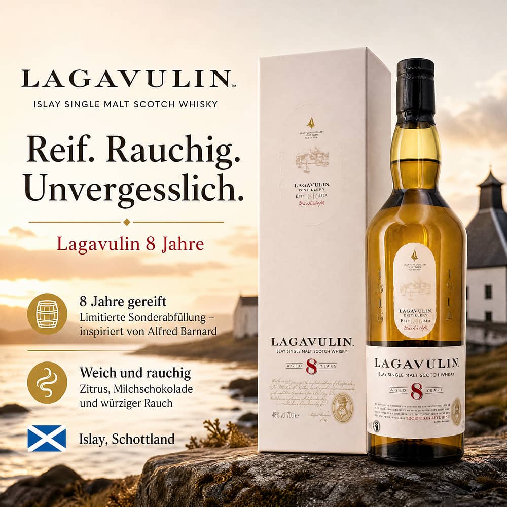 Lagavulin 8 Jahre 0,70 Liter/ 48.0% vol Produktbild