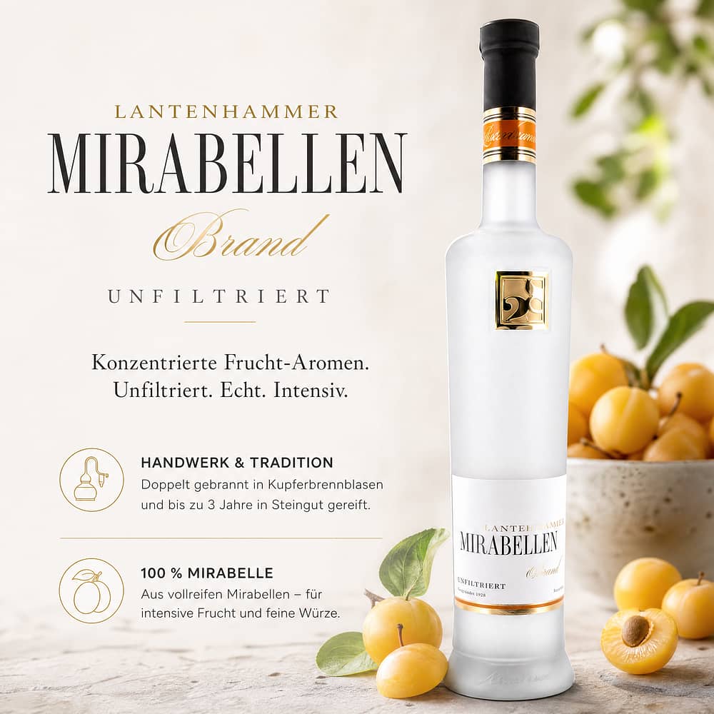 Lantenhammer Mirabellen Brand Unfiltriert 0,50 Liter/ 42.0% vol Produktbild