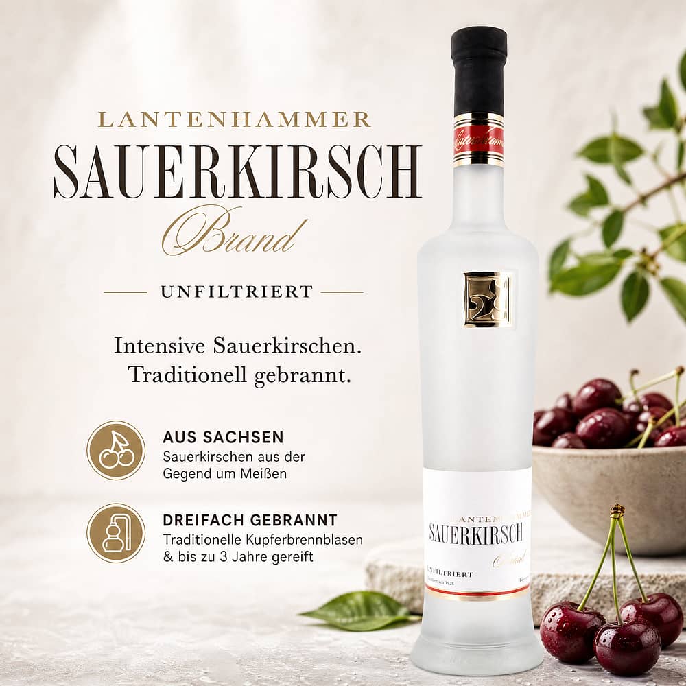 Lantenhammer Sauerkirschbrand unfiltriert 0,50 Liter/ 42.0% vol Produktbild