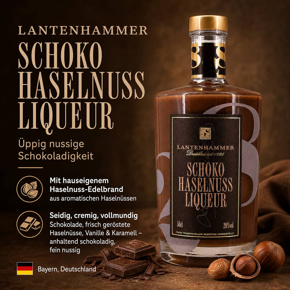 Lantenhammer Schoko Haselnuss Liqueur 0,50 Liter/ 20.0% vol Produktbild