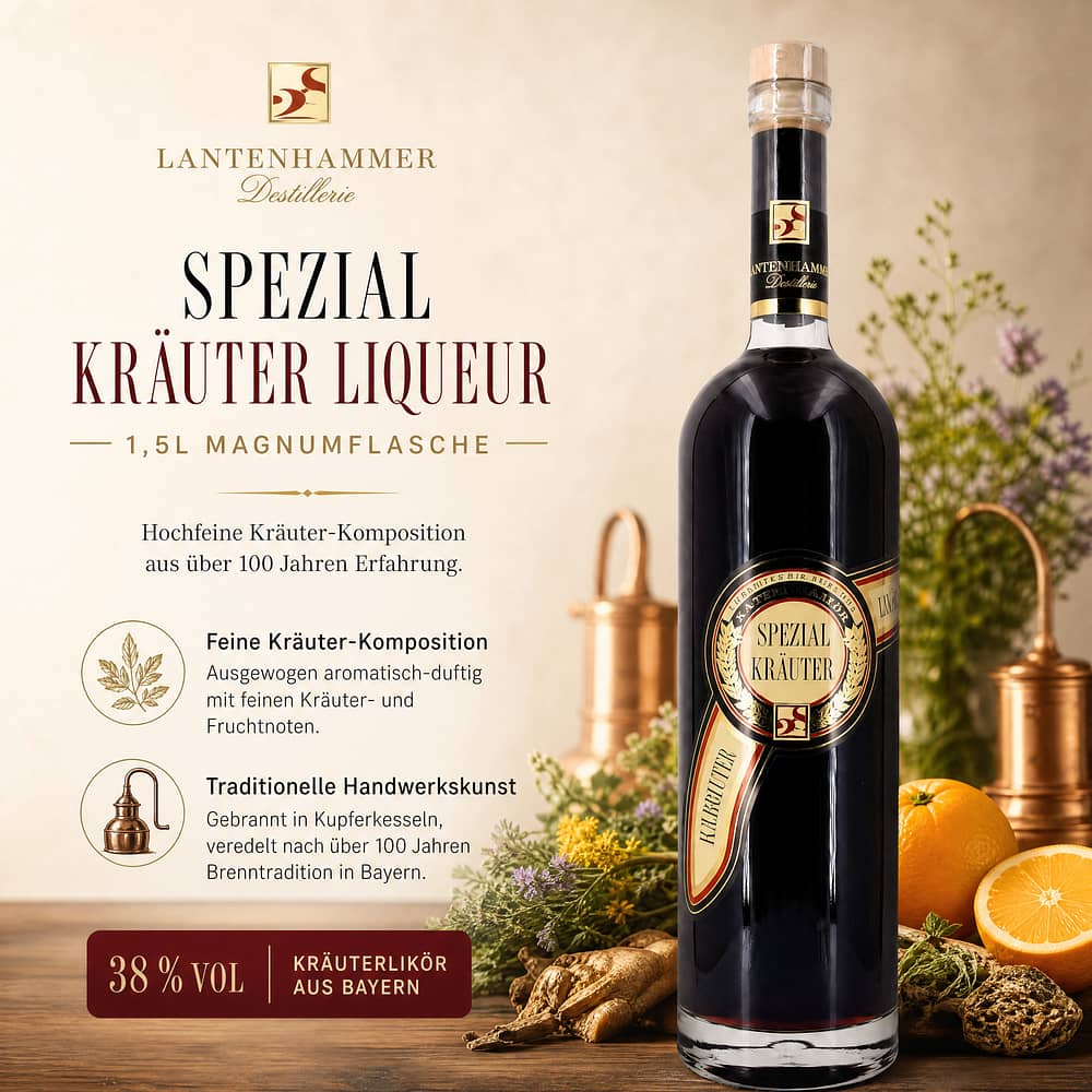 Lantenhammer Spezial Kräuter Liqueur 1,5l Mangnumflasche 1,50 Liter/ 38.0% vol Produktbild