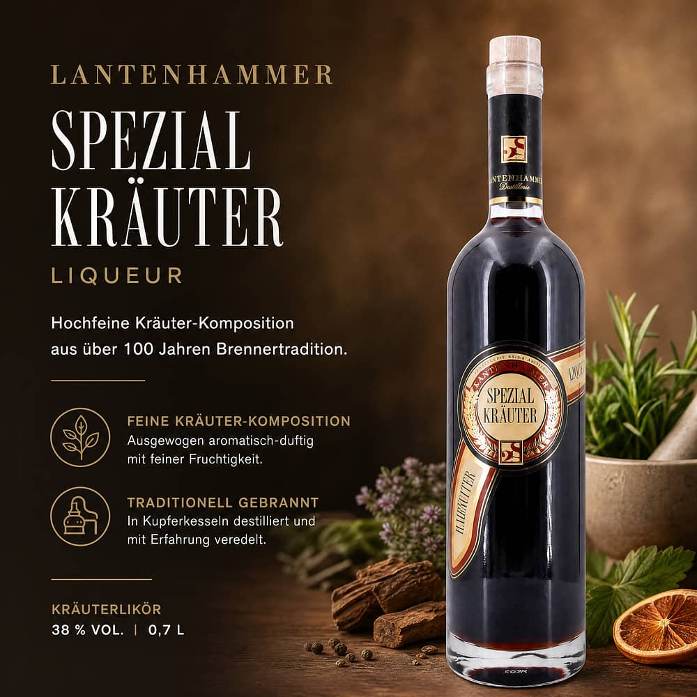 Lantenhammer Spezial Kräuter Liqueur 0,70 Liter/ 38.0% vol Produktbild