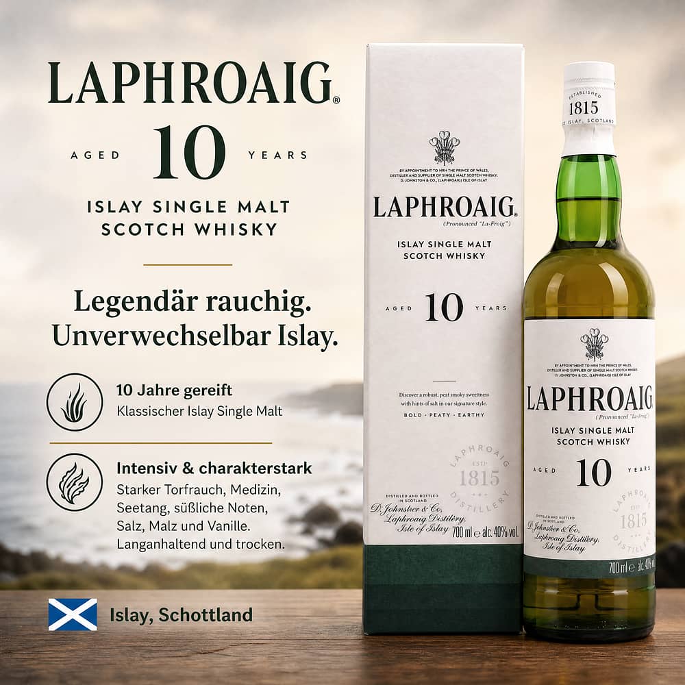 Laphroaig 10 Jahre 0,70 Liter/ 40.0% vol Produktbild