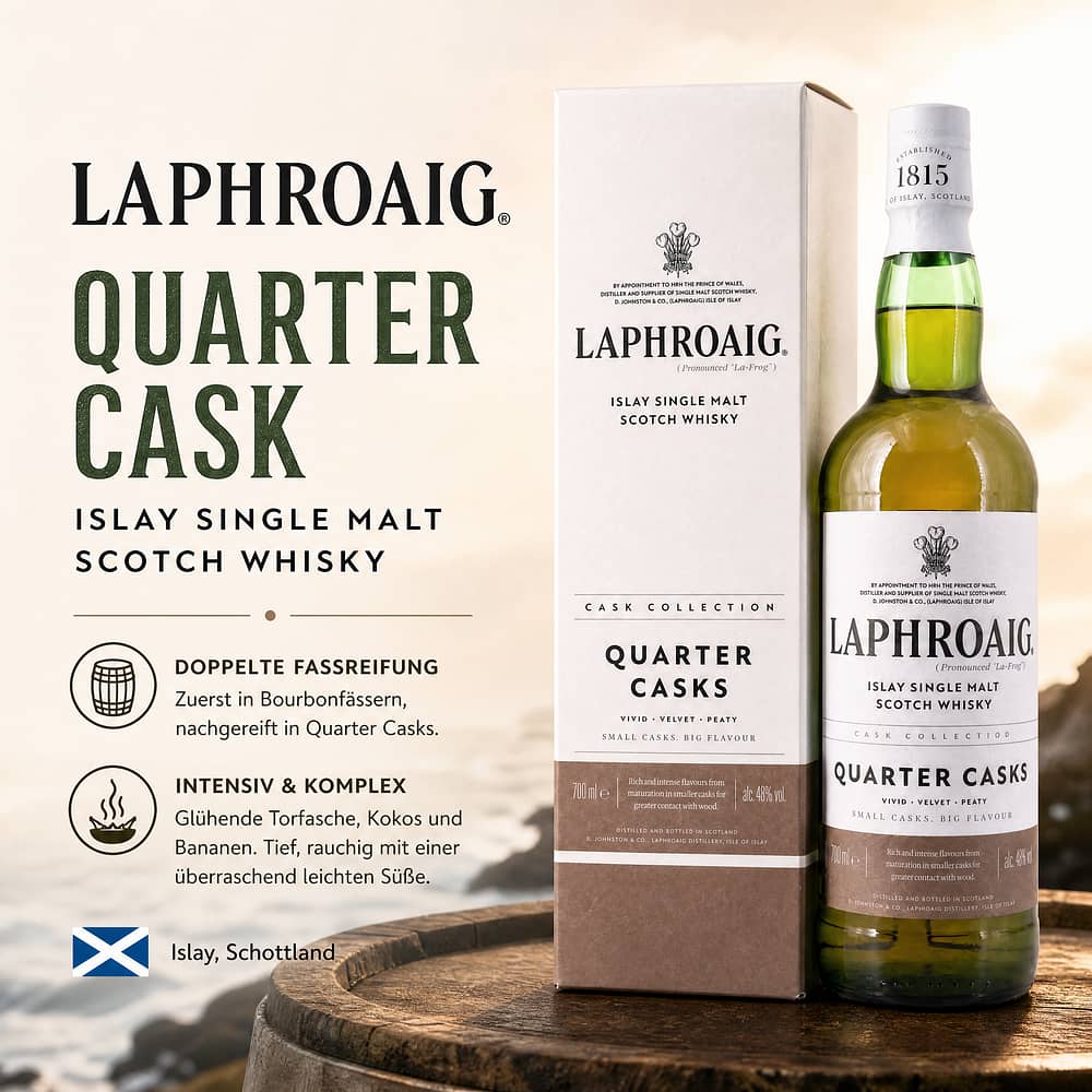 Laphroaig Quarter Cask Double Cask Matured 0,70 Liter/ 48.0% vol Produktbild