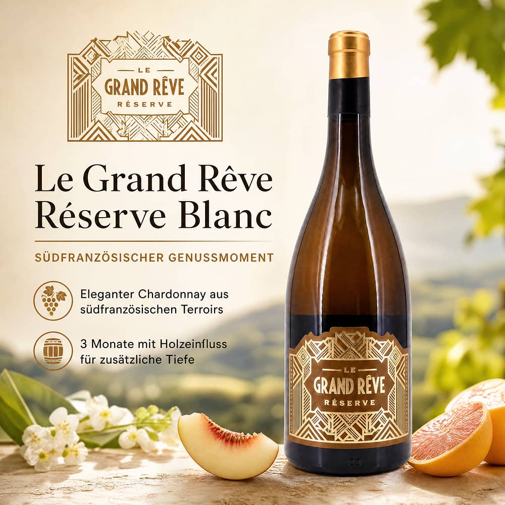 Le Grand Rêve Réserve Blanc IGP 0,750 Liter/ 13.0% vol Produktbild
