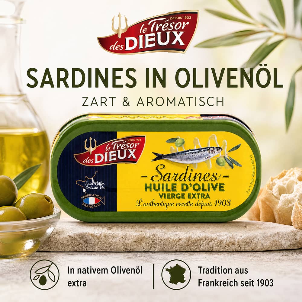 Le Trésor des Dieux Sardinen in Olivenöl 46g 46 Gramm Produktbild