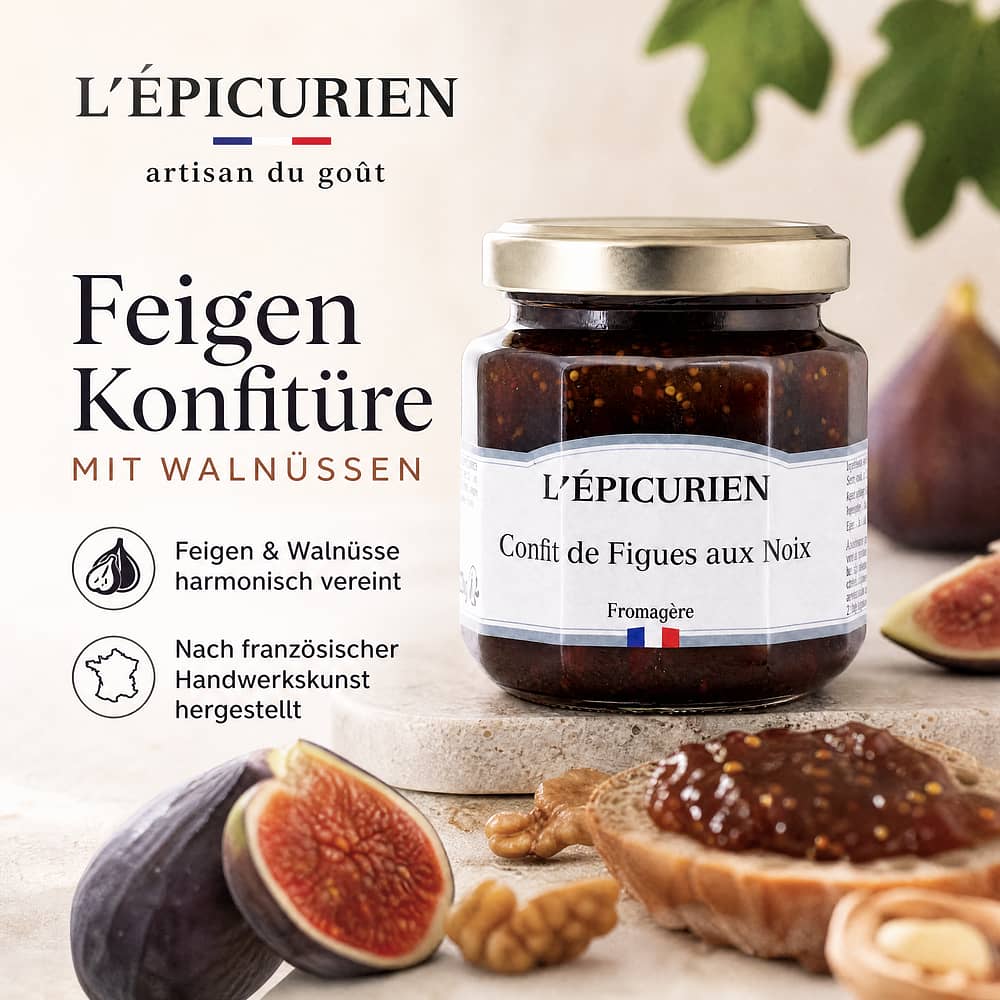 L’Epicurien Feigen Konfitüre mit Walnüssen 125 Gramm Produktbild