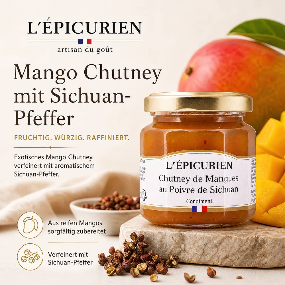 L’Epicurien Mango Chutney mit Sichuan-Pfeffer 125 Gramm Produktbild