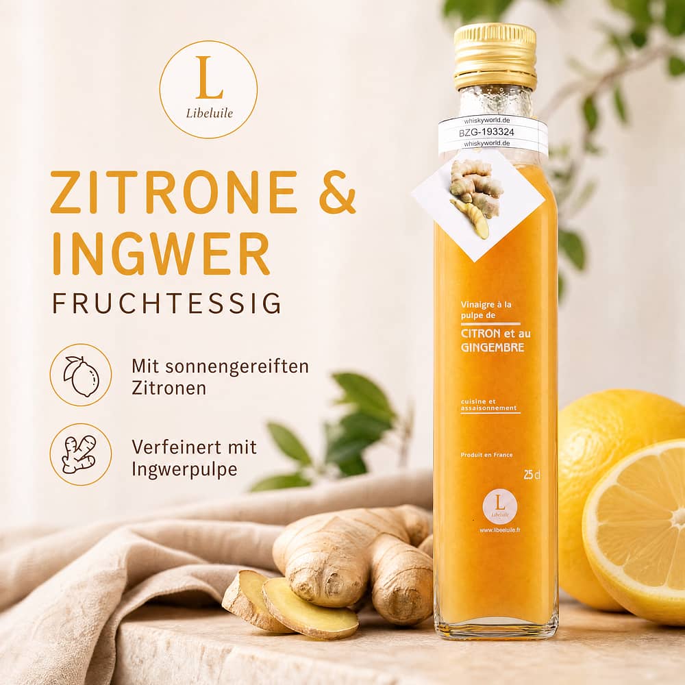 Libeluile Zitronenfruchtessig mit Ingwer 0,250 Liter Produktbild