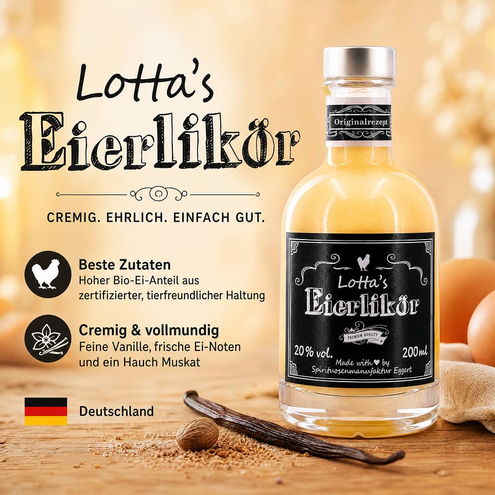 Lottas Eierlikör Kleinflasche 0,20 Liter/ 20.0% vol Produktbild